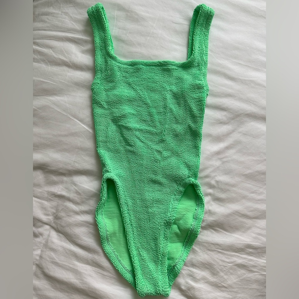 Hunza G Square Neck One-Piece - Lime 💚